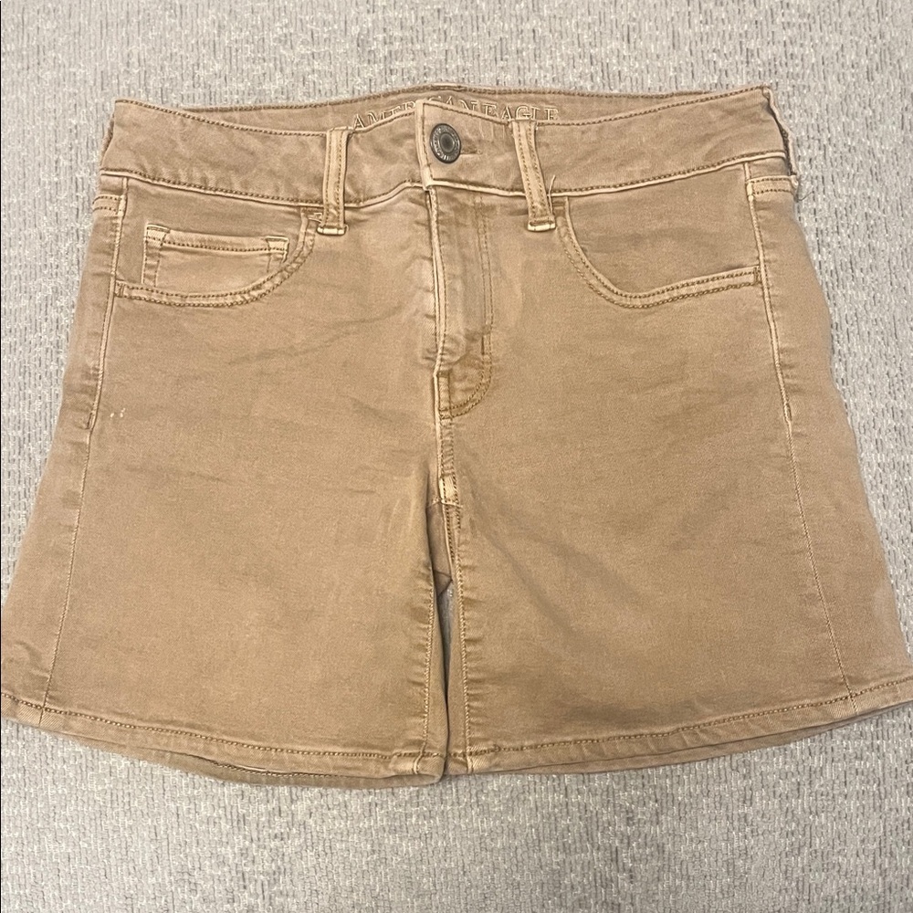 Tan Denim Shorts